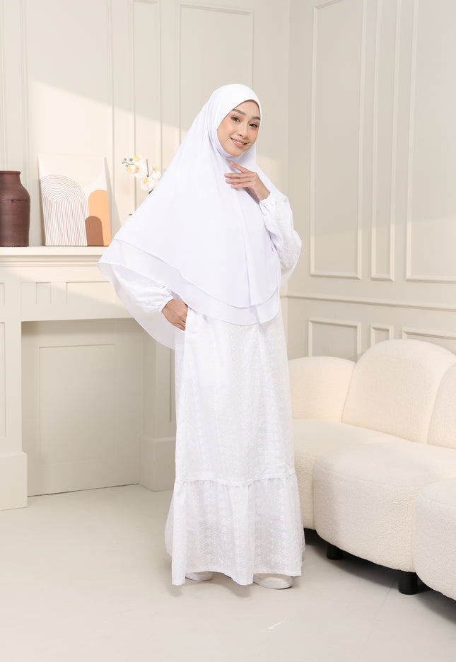 Faraza Zahra Jubah Terus Umrah Hajj - Sulam Penuh ROPOL