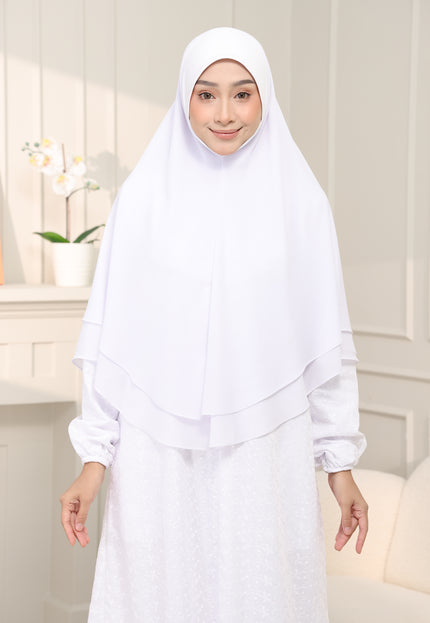 Faraza Zahra Khimar/Tudung Umrah Haji -  Eksklusif 2 Layer Chiffon Premium