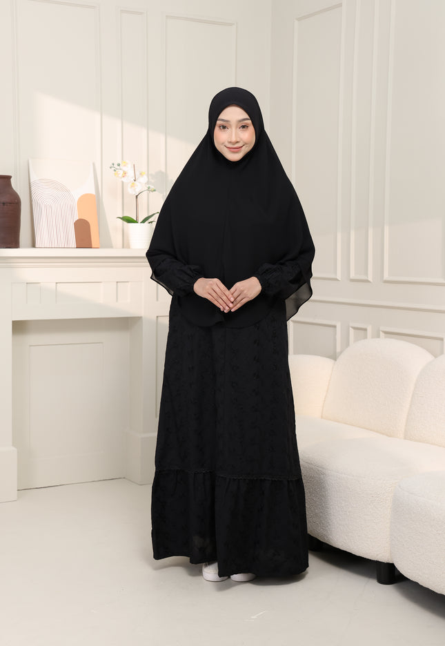 Faraza Zahra Khimar/Tudung Umrah Haji -  Eksklusif 2 Layer Chiffon Premium
