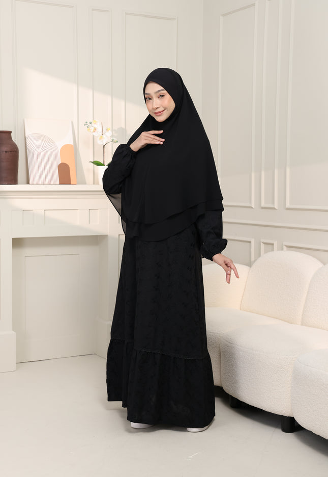 Faraza Zahra Khimar/Tudung Umrah Haji -  Eksklusif 2 Layer Chiffon Premium
