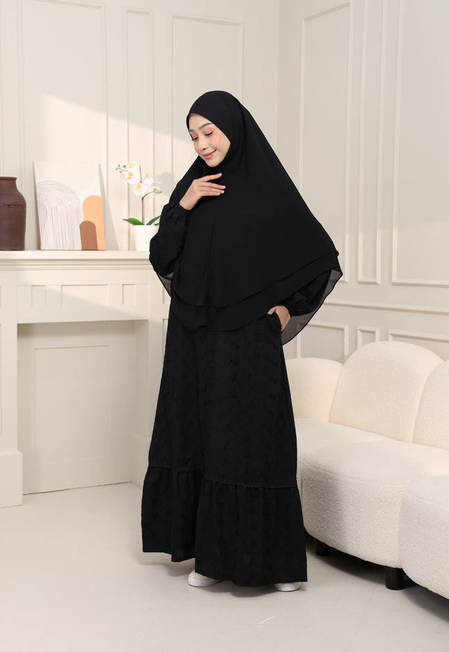 Faraza Zahra Khimar/Tudung Umrah Haji -  Eksklusif 2 Layer Chiffon Premium