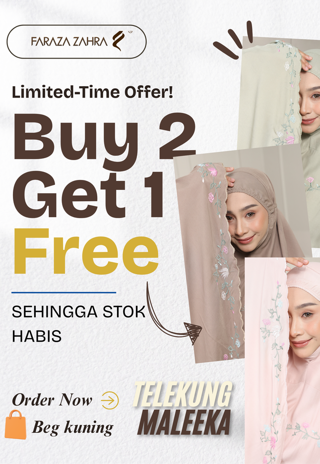 Faraza Zahra | Telekung Maleeka - Lembut dan Selesa