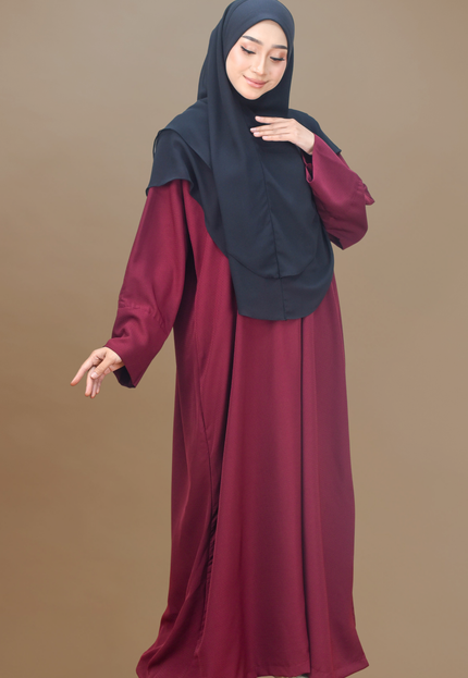Faraza Zahra Jubah Abaya Umrah - Abaya Safieyah in Maroon
