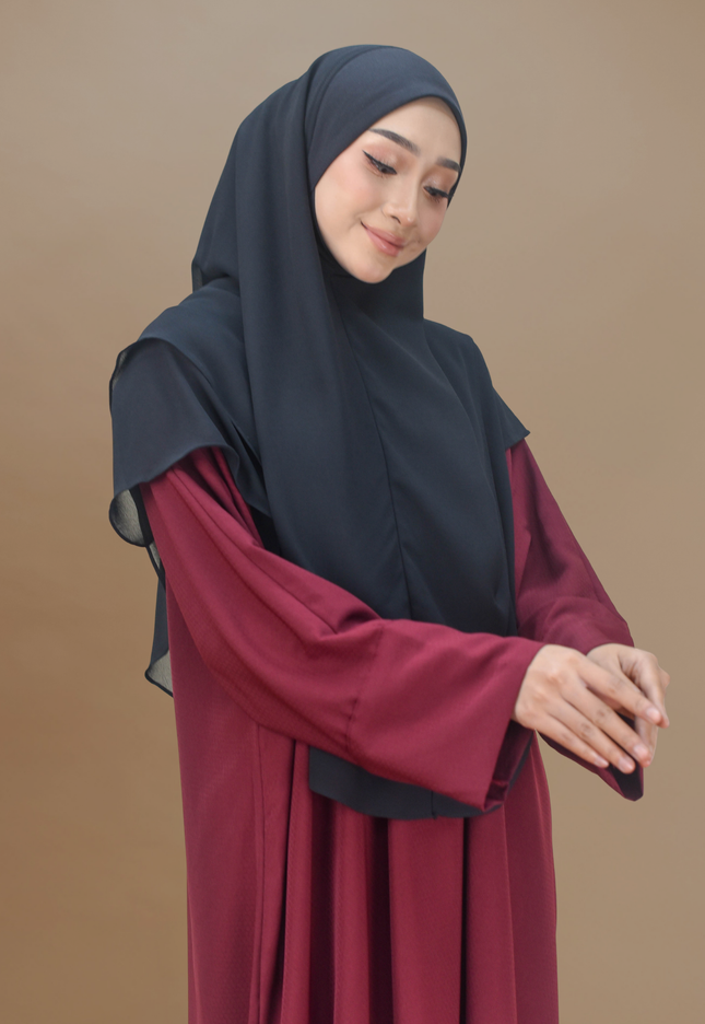 Faraza Zahra Jubah Abaya Umrah - Abaya Safieyah in Maroon