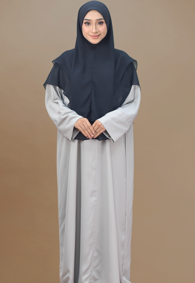 Faraza Zahra Jubah Abaya Umrah - Abaya Safieyah in Light Grey