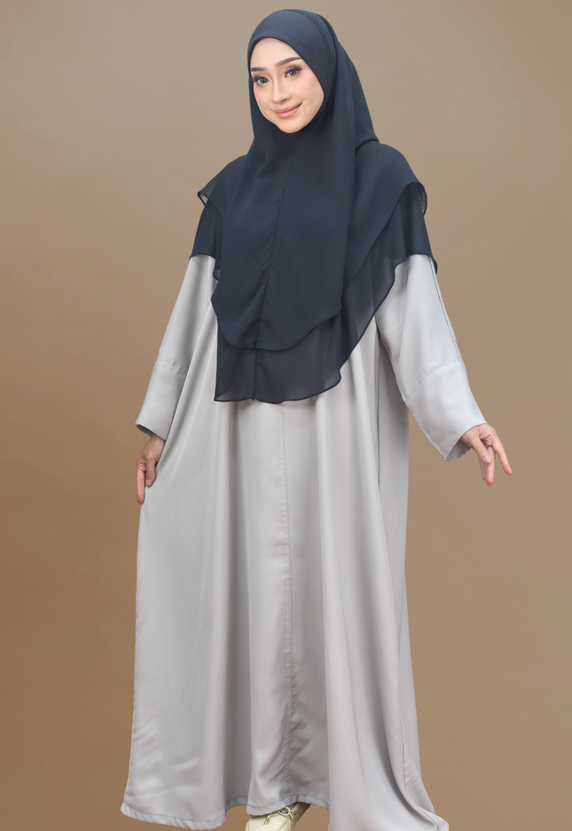 Faraza Zahra Jubah Abaya Umrah - Abaya Safieyah in Light Grey