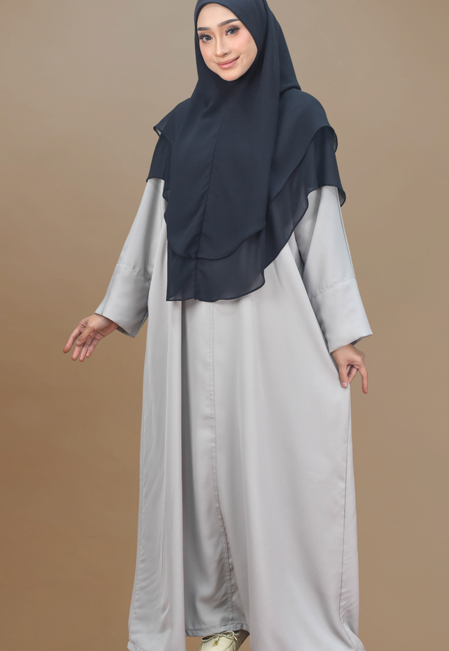 Faraza Zahra Jubah Abaya Umrah - Abaya Safieyah in Light Grey