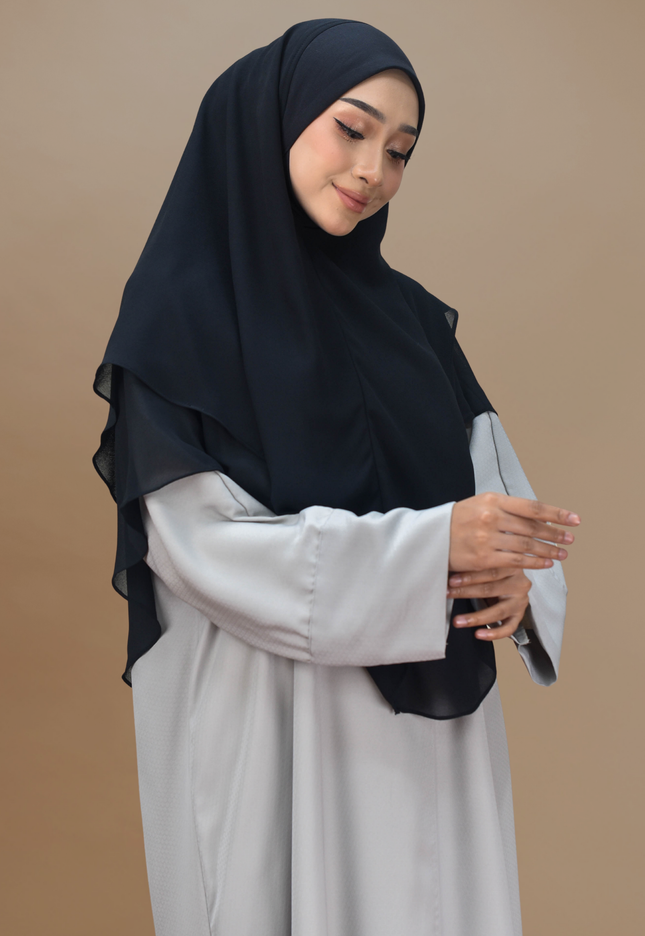 Faraza Zahra Jubah Abaya Umrah - Abaya Safieyah in Light Grey