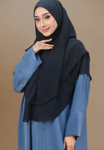 Faraza Zahra Jubah Abaya Umrah - Abaya Safieyah in Blue Denim