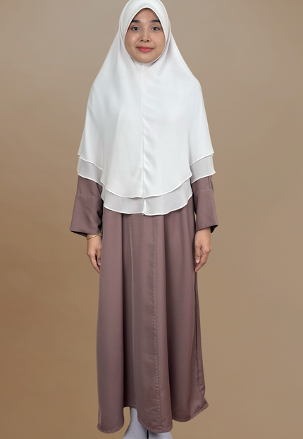 Faraza Zahra Jubah Abaya Umrah - Abaya Safieyah in Dusty Purple
