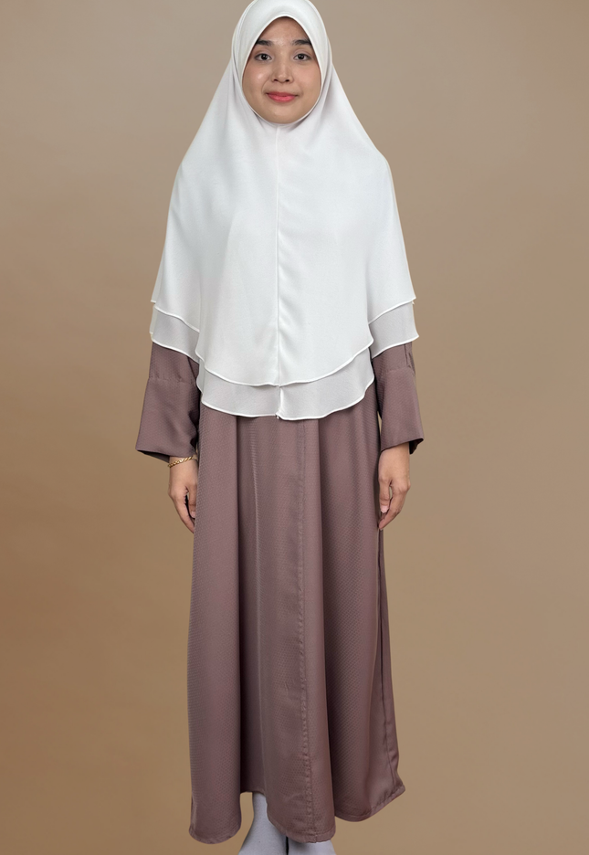 Faraza Zahra Jubah Abaya Umrah - Abaya Safieyah in Dusty Purple