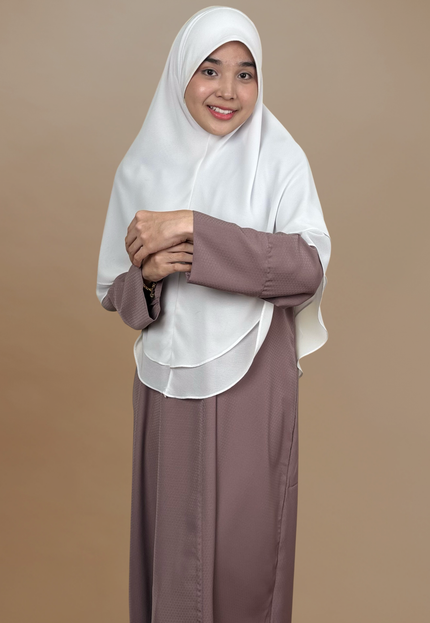 Faraza Zahra Jubah Abaya Umrah - Abaya Safieyah in Dusty Purple