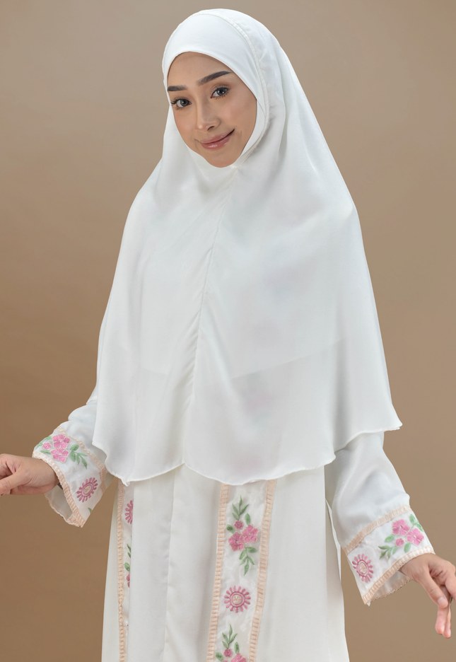 Faraza Zahra Jubah Abaya Umrah - Abaya Salsabilah in Off White