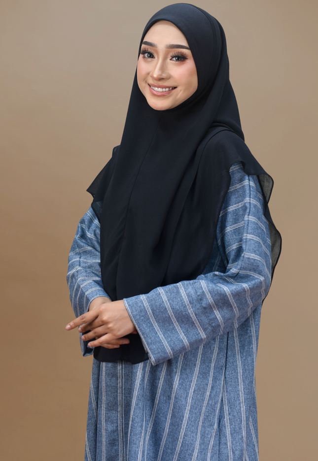 Faraza Zahra Jubah Abaya Umrah - Abaya Sofea in Blue Denim