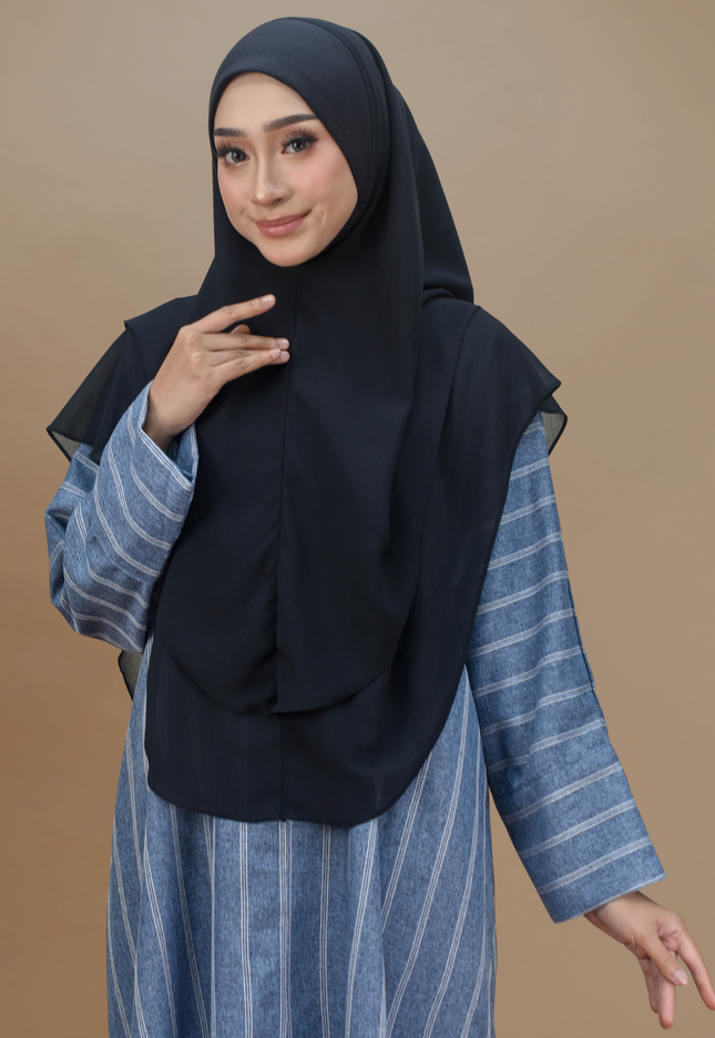 Faraza Zahra Jubah Abaya Umrah - Abaya Sofea in Blue Denim