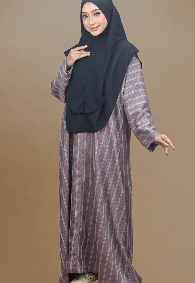 Faraza Zahra Jubah Abaya Umrah - Abaya Sofea in Maroon