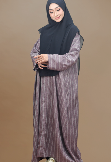 Faraza Zahra Jubah Abaya Umrah - Abaya Sofea in Maroon