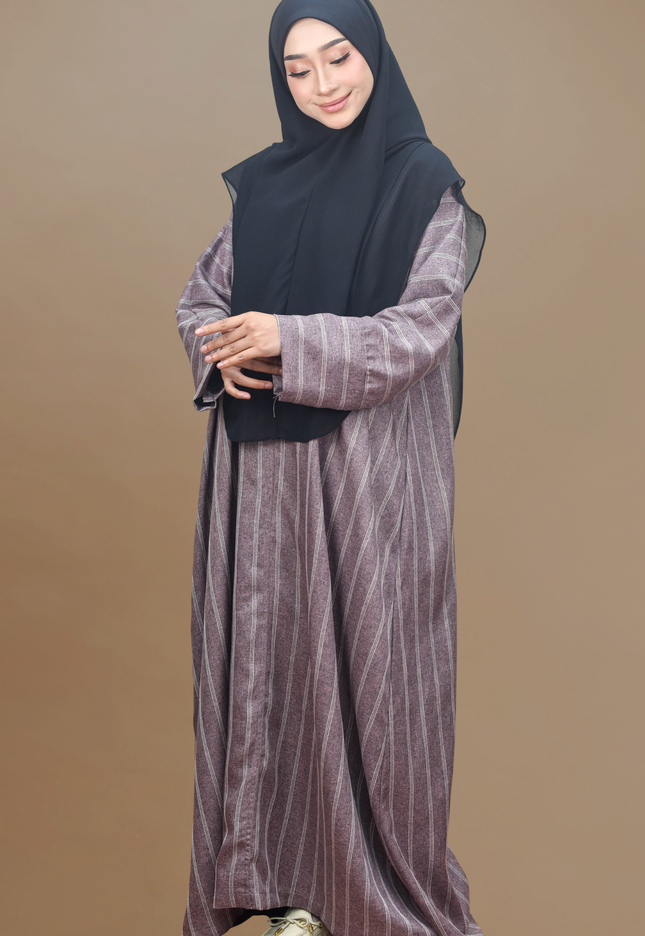 Faraza Zahra Jubah Abaya Umrah - Abaya Sofea in Maroon