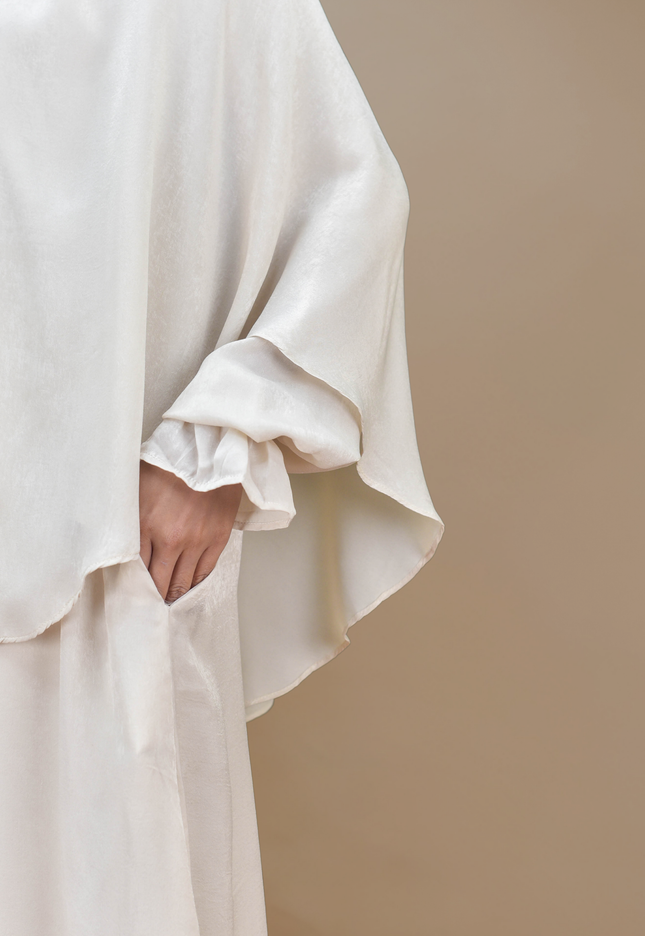 Faraza Zahra Jubah Umrah Muslimah - Set Serra in Cream