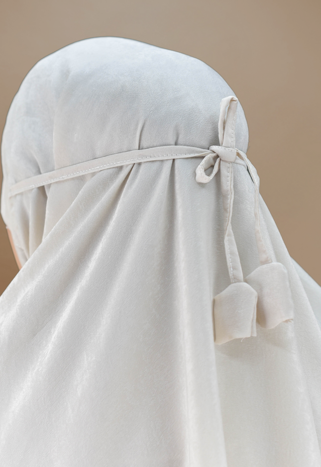 Faraza Zahra Jubah Umrah Muslimah - Set Serra in Cream