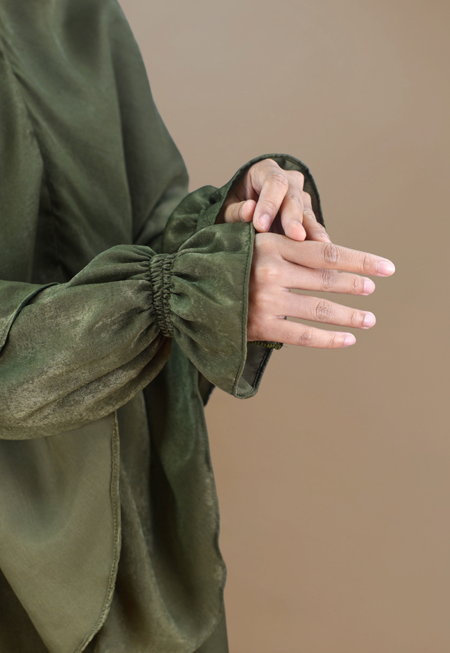 Faraza Zahra Jubah Umrah Muslimah - Set Serra in Emerald Green