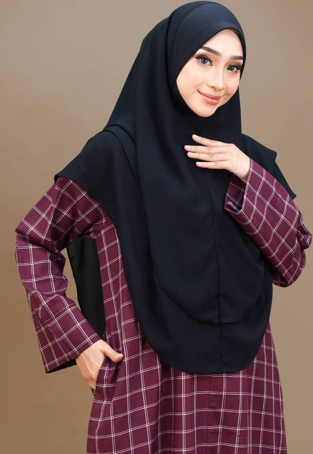 Faraza Zahra Jubah Bahaman Wanita in Burgundy