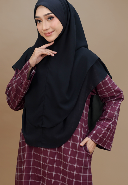 Faraza Zahra Jubah Bahaman Wanita in Burgundy