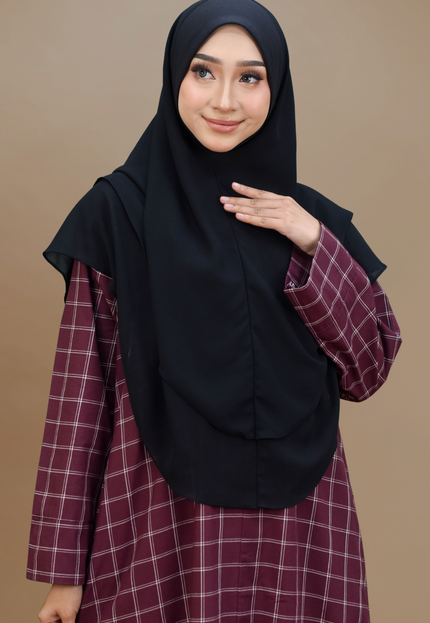 Faraza Zahra Jubah Bahaman Wanita in Burgundy