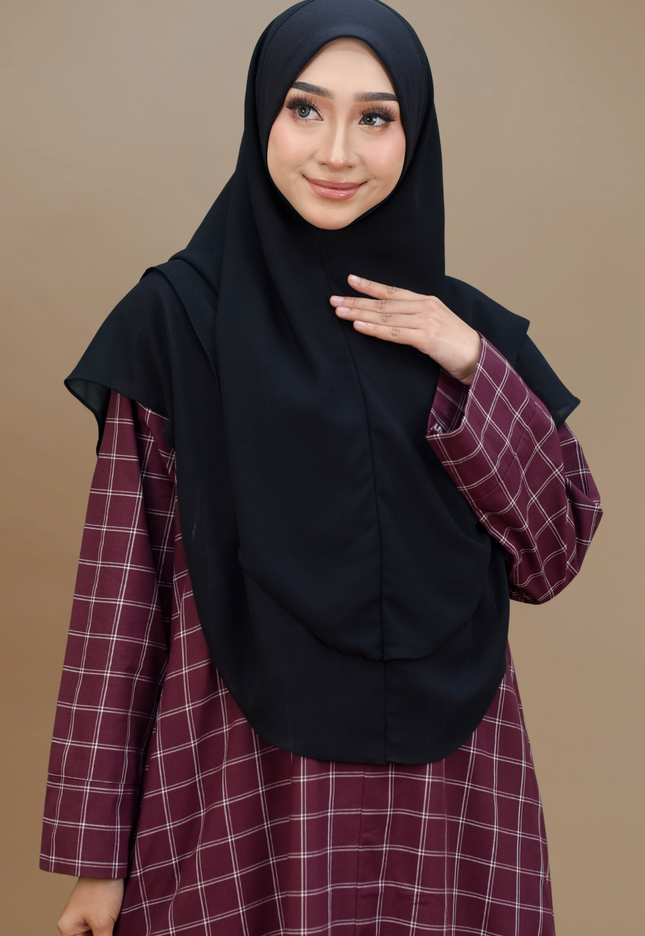 Faraza Zahra Jubah Bahaman Wanita in Burgundy
