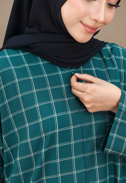 Faraza Zahra Jubah Bahaman Wanita in Emerald Green