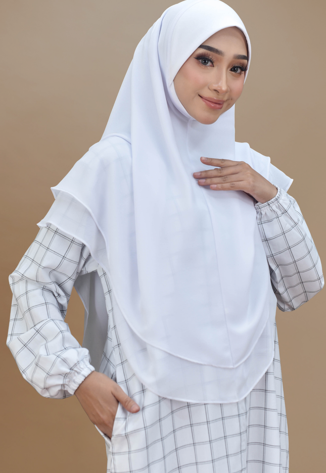 Faraza Zahra Jubah Bahaman Wanita in White(Putih)