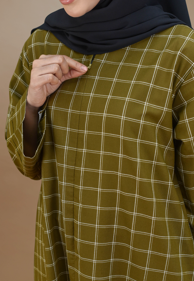 Faraza Zahra Jubah Bahaman Wanita in Olive
