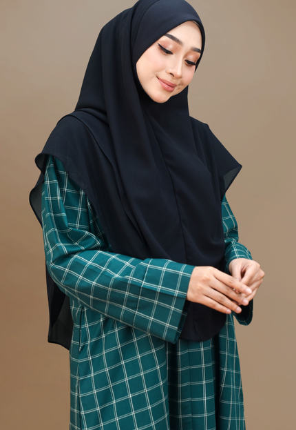 Faraza Zahra Jubah Bahaman Wanita in Emerald Green