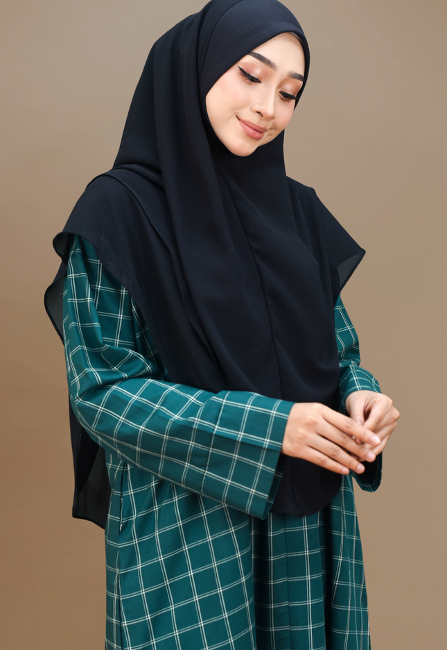 Faraza Zahra Jubah Bahaman Wanita in Emerald Green