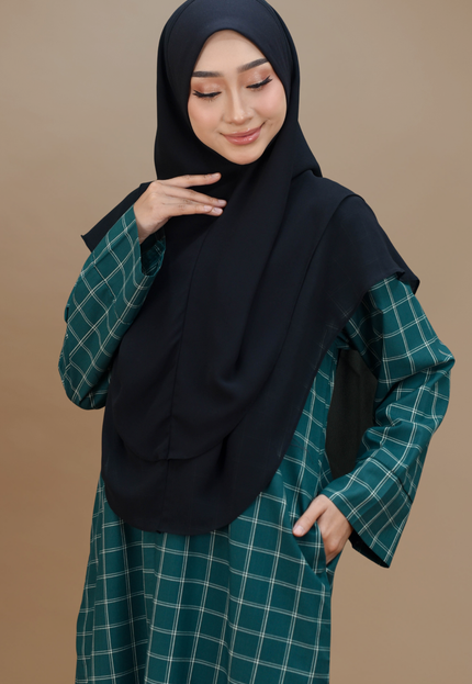 Faraza Zahra Jubah Bahaman Wanita in Emerald Green