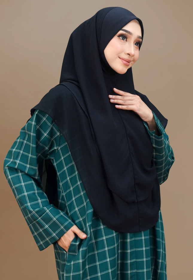 Faraza Zahra Jubah Bahaman Wanita in Emerald Green