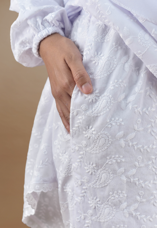 Faraza Zahra Jubah Seluar Umrah - Sulam Penuh