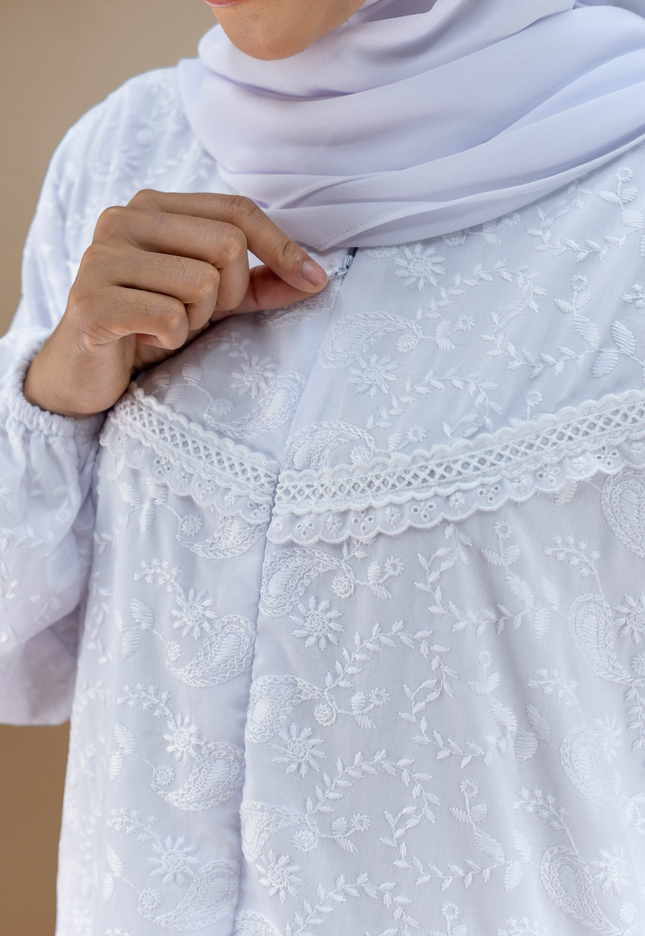 Faraza Zahra Jubah Seluar Umrah - Sulam Penuh