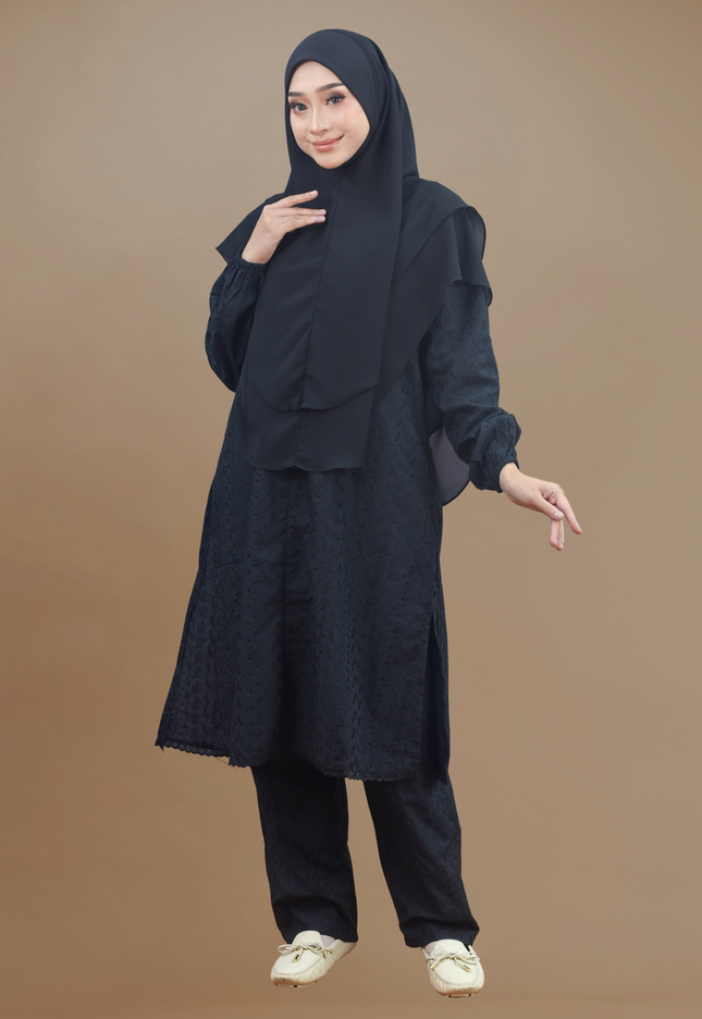Faraza Zahra Jubah Seluar Umrah - Sulam Penuh