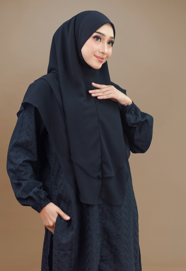 Faraza Zahra Jubah Seluar Umrah - Sulam Penuh