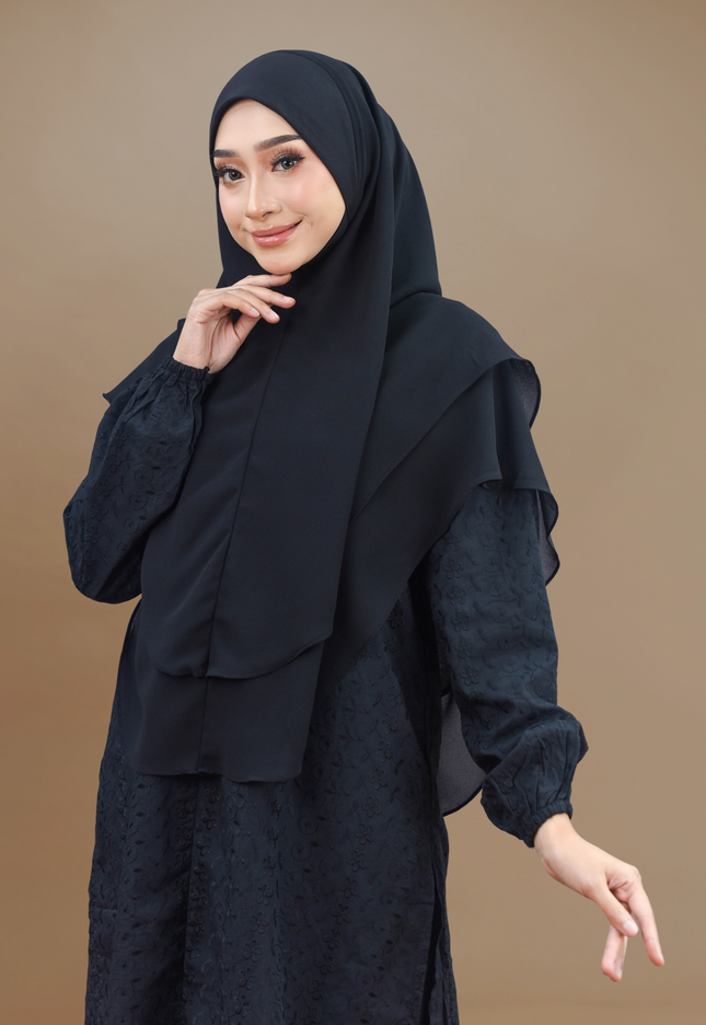 Faraza Zahra Jubah Seluar Umrah - Sulam Penuh