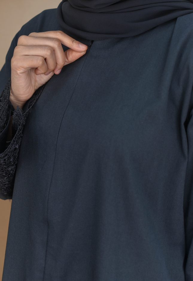 Faraza zahra Jubah Seluar Umrah - Cotton Renda Tebal