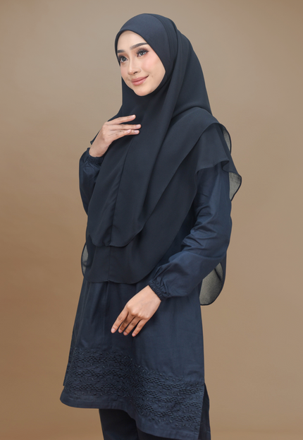 Faraza Zahra Jubah Seluar Umrah Haji -  Sulam Bunga