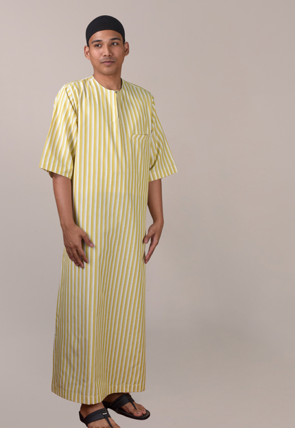 Faraza Zahra Jubah Safwan in Mustard