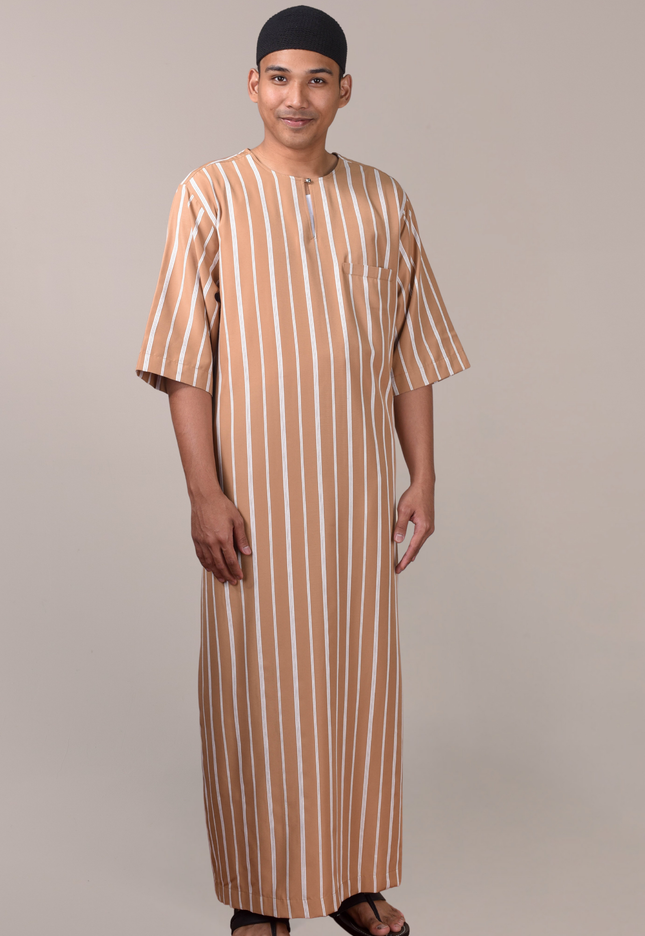 Faraza Zahra Jubah Safwan in Soft Brown