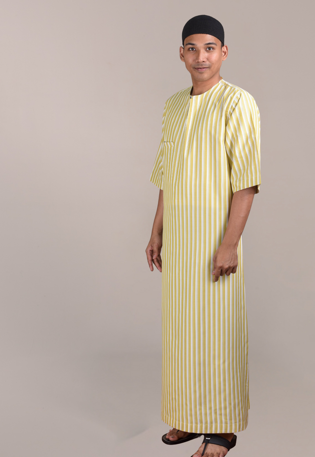 Faraza Zahra Jubah Safwan in Mustard