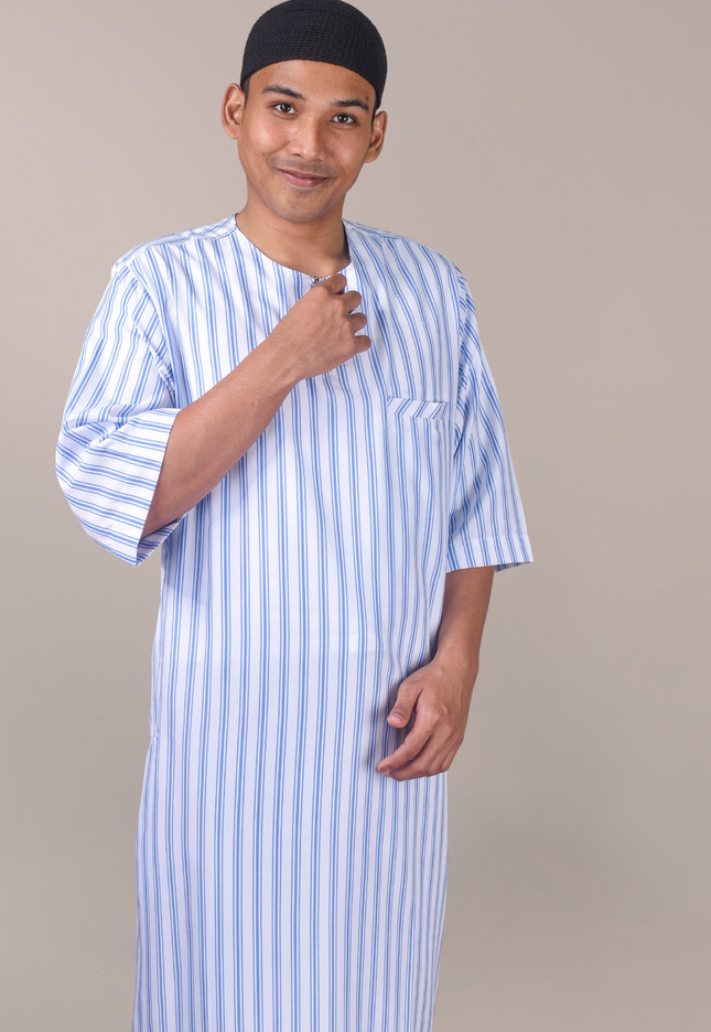 Faraza Zahra Jubah Safwan in Blue