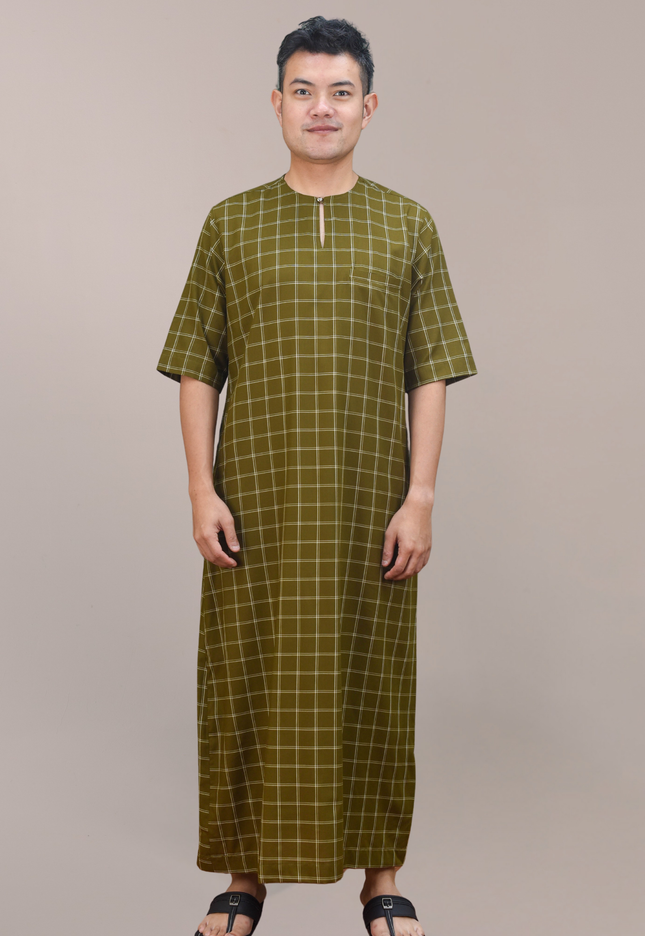 Faraza Zahra Jubah Bahaman in Olive