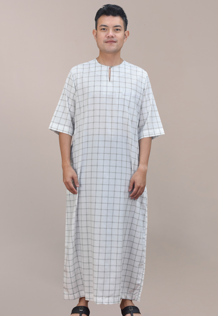 Faraza Zahra Jubah Bahaman in White(Putih)