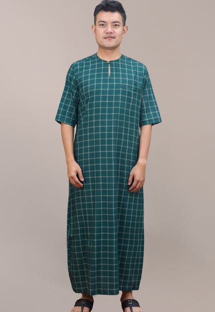 Faraza Zahra Jubah Bahaman in Emerald Green